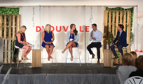 Our founder Randy Rampersad sitting on a stage speaking into a microphone alongside a panel of experts at DYouville University in New York discussing eco friendly campus initiatives 2. TUCO (The University Caterers Organisation)