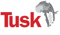 The Tusk logo featuring the continent of Africa and an elephant representing the wildlife conservation charities funded by our sustainable events
