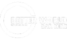 The blue Better World Bar Hire logo featuring a globe and the text planet over profit representing our sustainable event bar hire services Awards Alt Text: